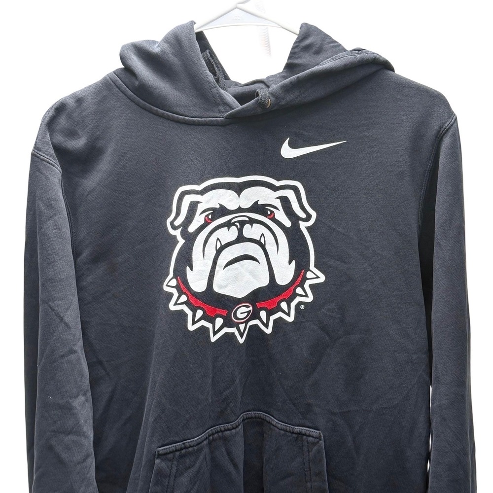 Nike Georgia Bulldogs Hoodie‎ Mens Small Black UGA Mascot Pullover Sweatshirt
